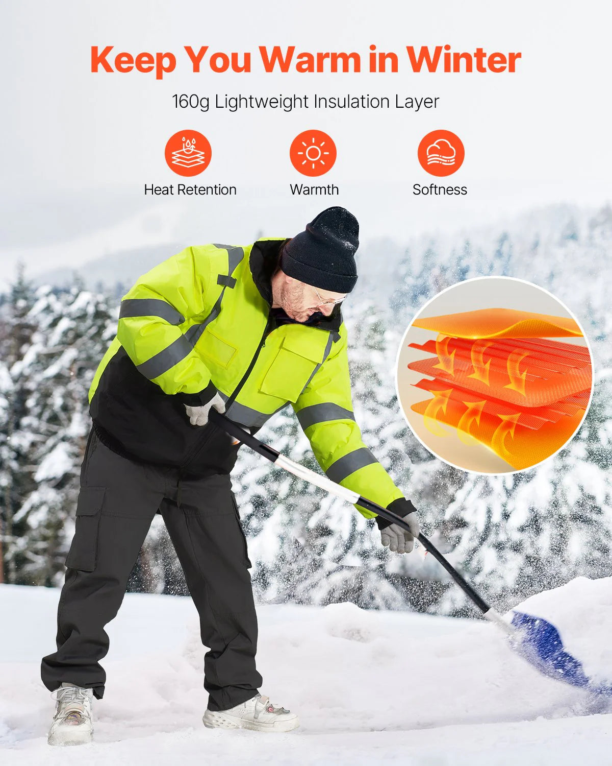 High Visibility Reflective Safety Jacket - Waterproof