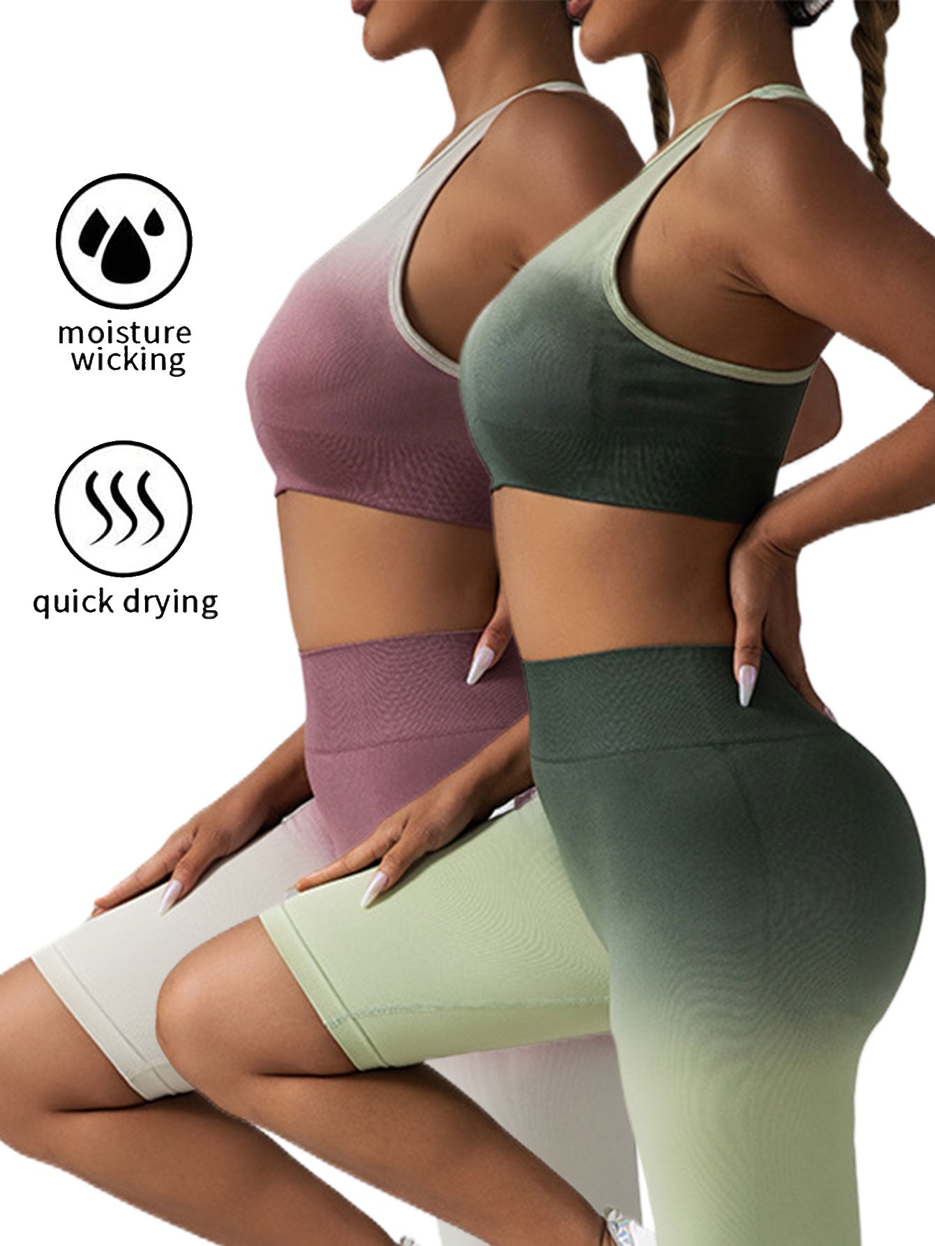 Super Comfort Thin Strap Wire Free Padded Sport Bras (2 Pack)