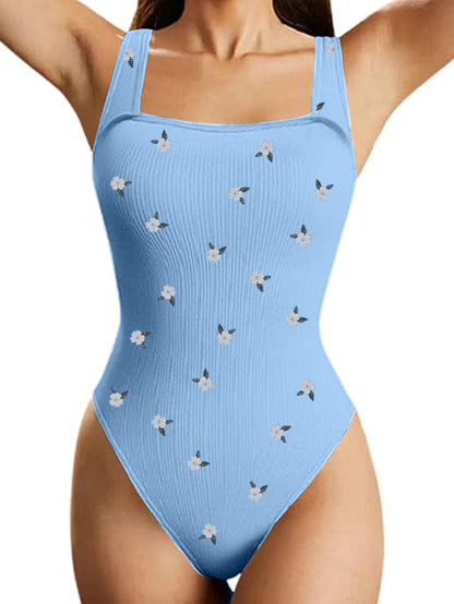 Sleeveless Square Top One Piece Premium Bodysuit 