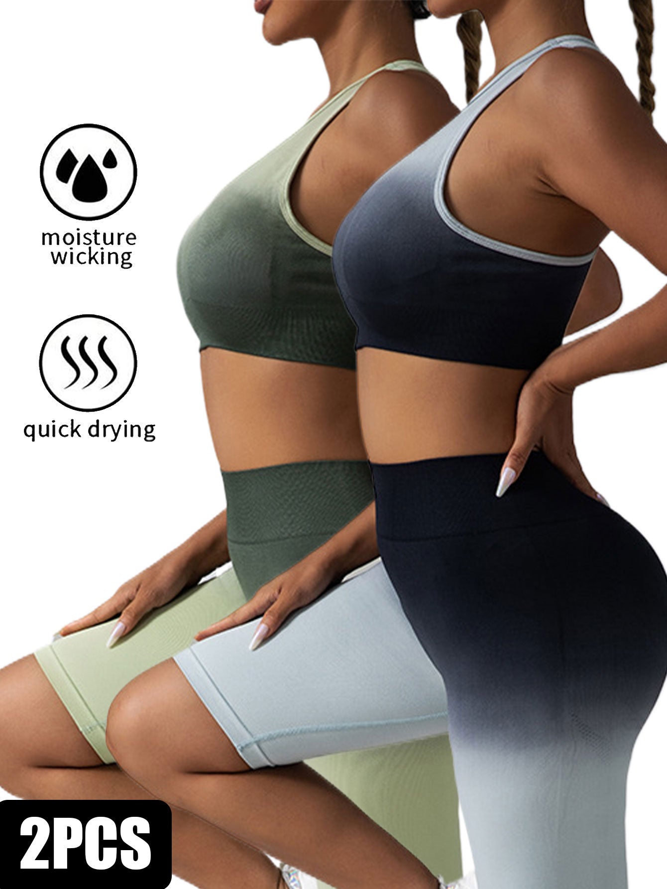Super Comfort Thin Strap Wire Free Padded Sport Bras (2 Pack)