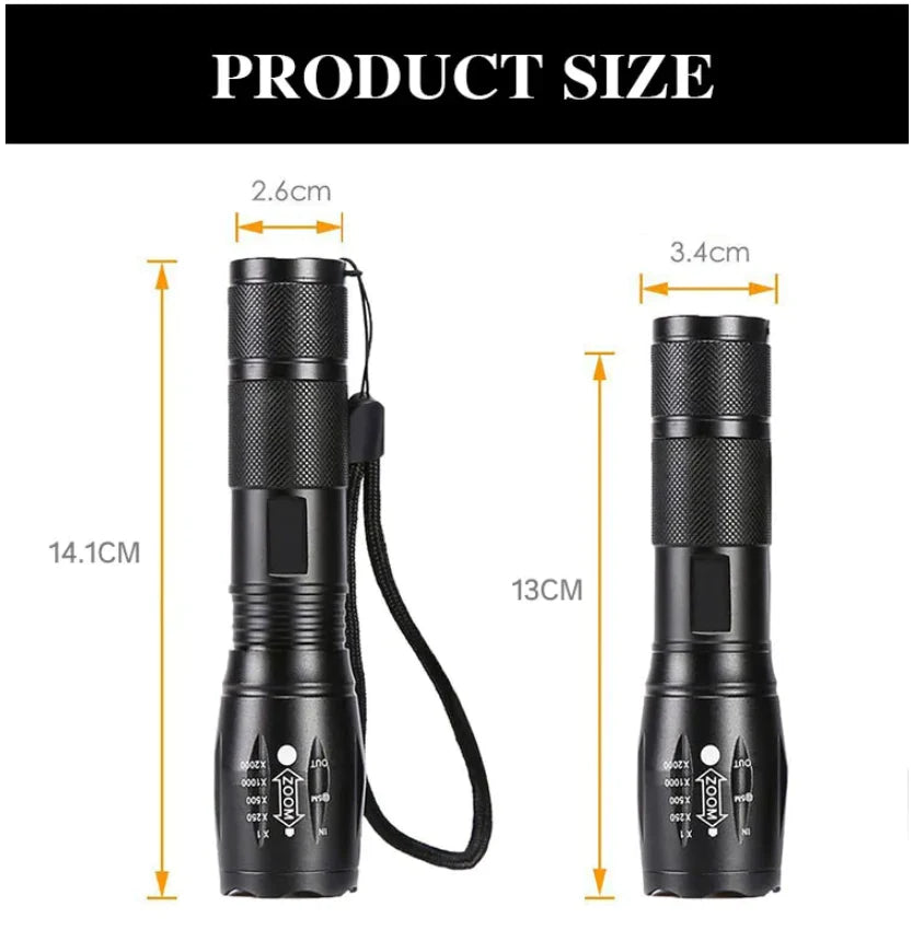 Super LED Zoomable Tactical Flashlight 