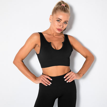 New No Seam Sports Bra Yoga Fitness Crop Top 