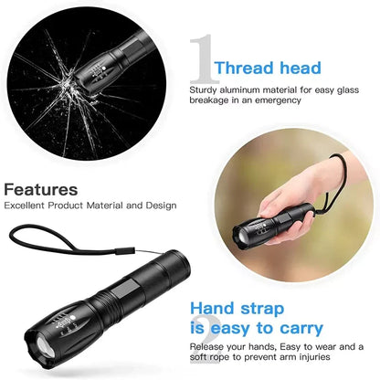 Super LED Zoomable Tactical Flashlight 