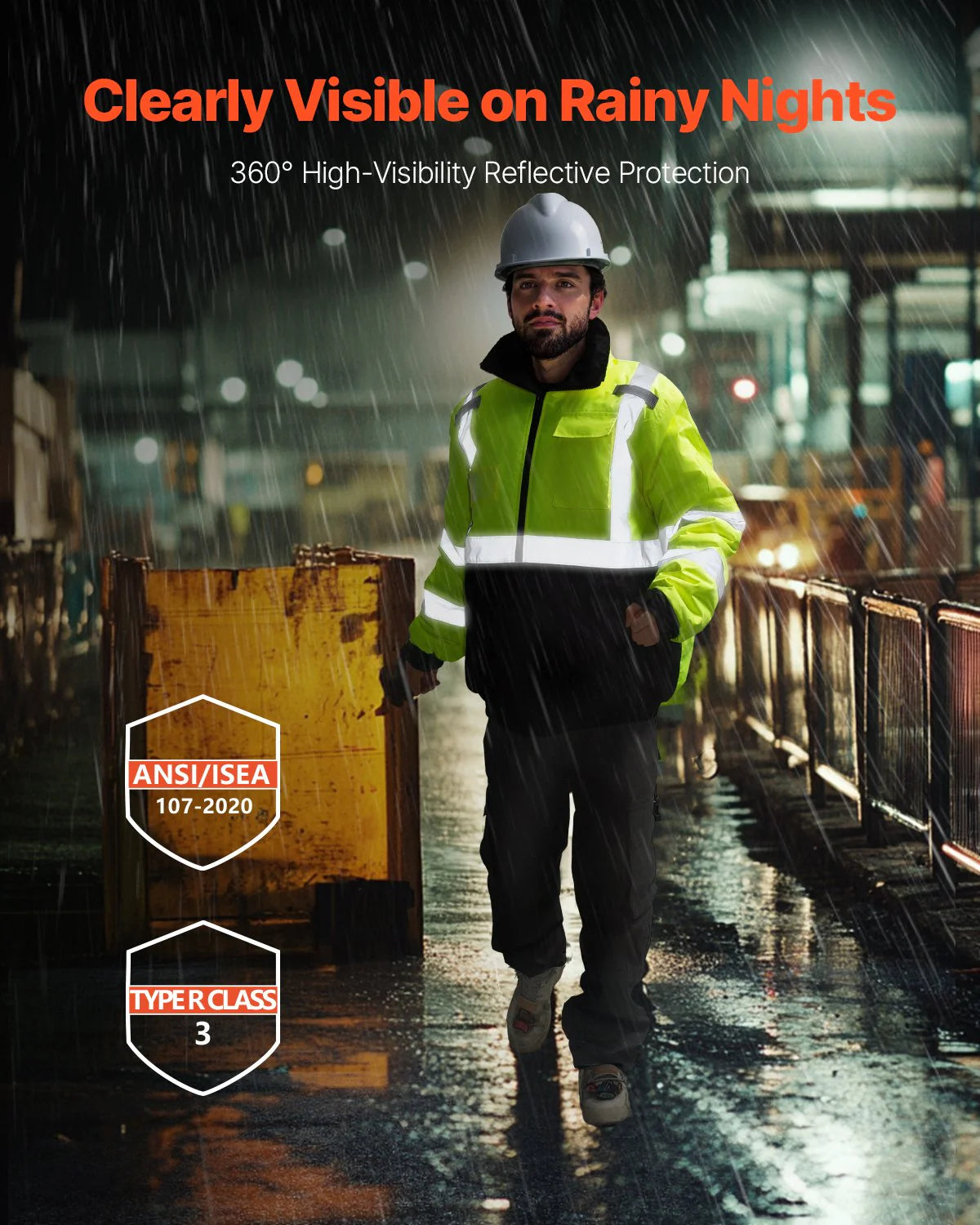 High Visibility Reflective Safety Jacket - Waterproof 