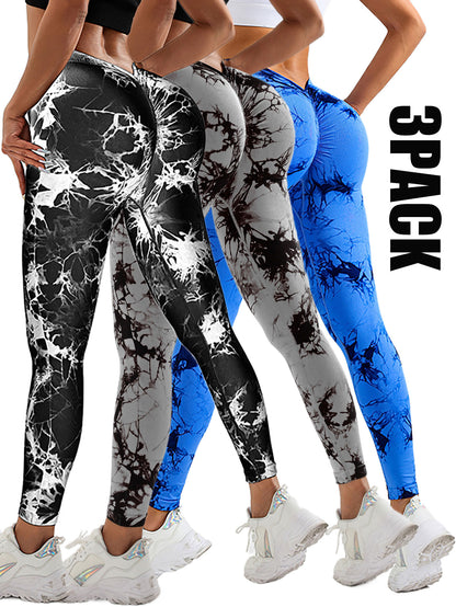 Waist Snatching High Fit Tie-Dye V Cut Leggings
