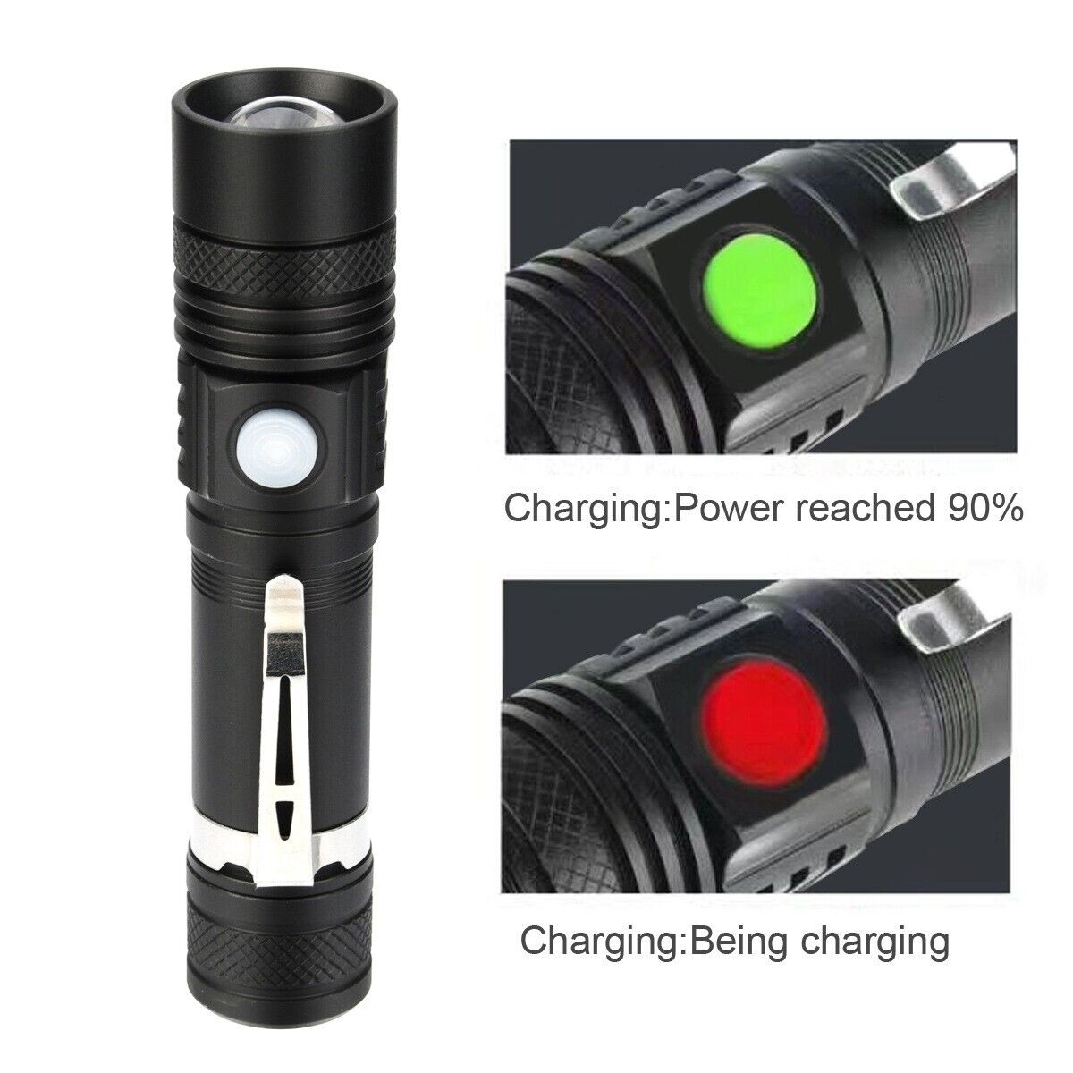 Rechargeable Super LED Zoomable Tactical Flashlight 
