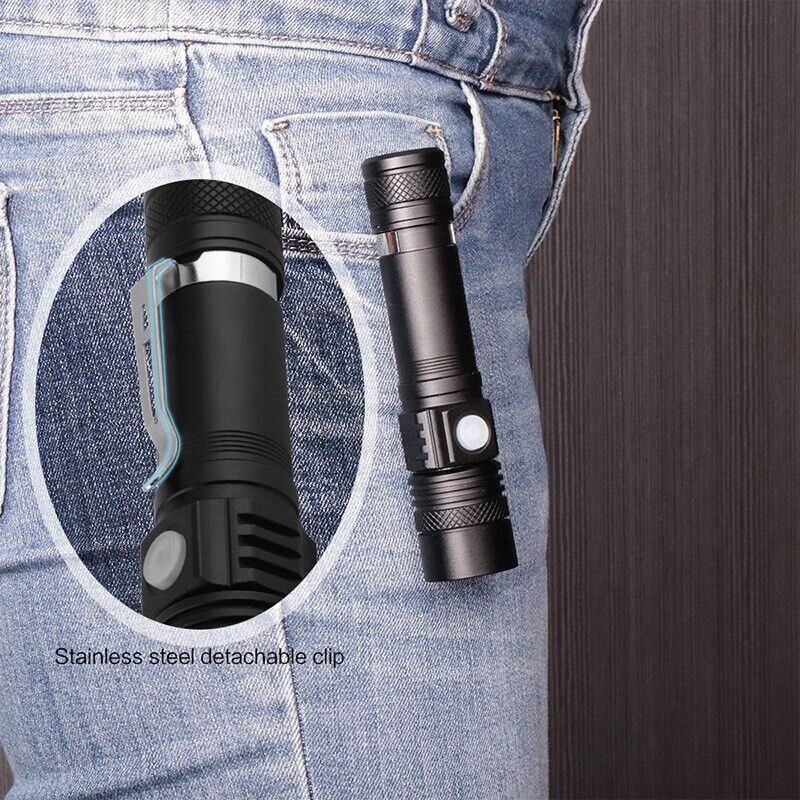 Rechargeable Super LED Zoomable Tactical Flashlight 