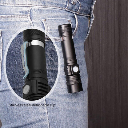 Rechargeable Super LED Zoomable Tactical Flashlight 