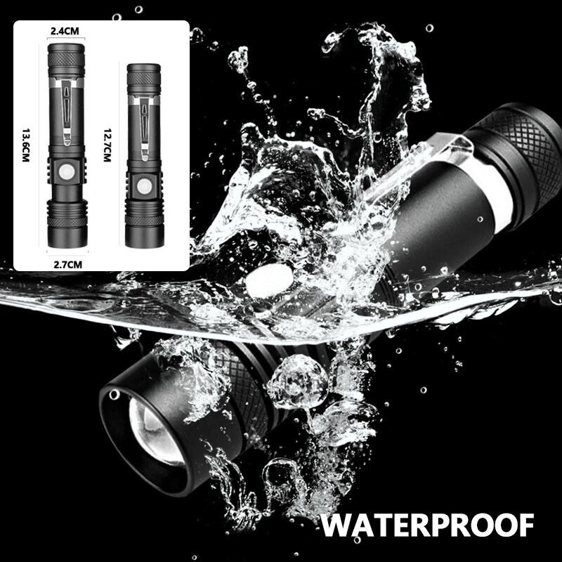 Rechargeable Super LED Zoomable Tactical Flashlight 