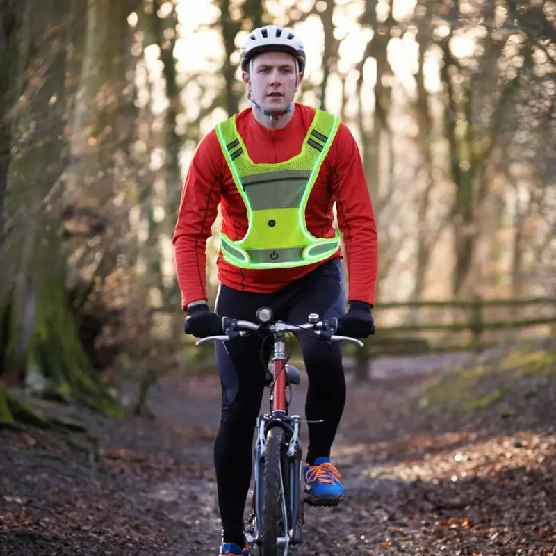 LED Reflective Night Lighting Safety Vest - Adjustable Elastic Belt 