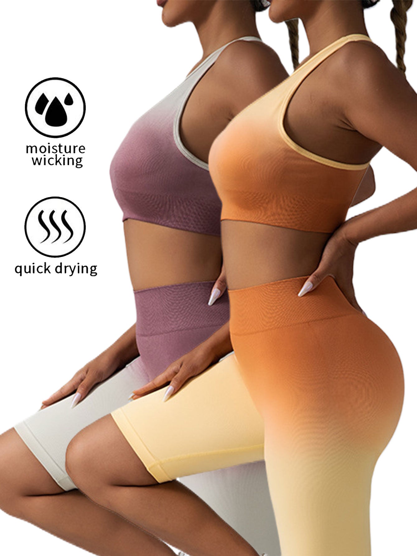 Super Comfort Thin Strap Wire Free Padded Sport Bras (2 Pack)