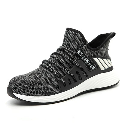 Men'S Safety Shoes Work Boots Steel Toe Cap Puncture Proof Work Sneakers Outdoor Breathable Mesh Safety Shoes Light Work Shoes