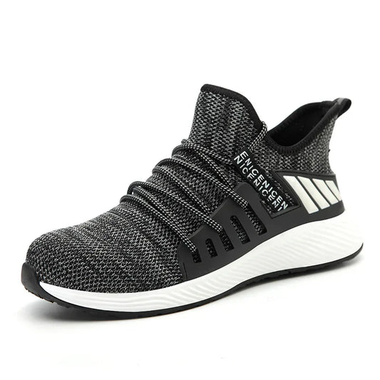 Men'S Safety Shoes Work Boots Steel Toe Cap Puncture Proof Work Sneakers Outdoor Breathable Mesh Safety Shoes Light Work Shoes