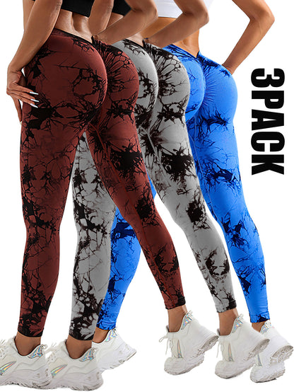 Waist Snatching High Fit Tie-Dye V Cut Leggings