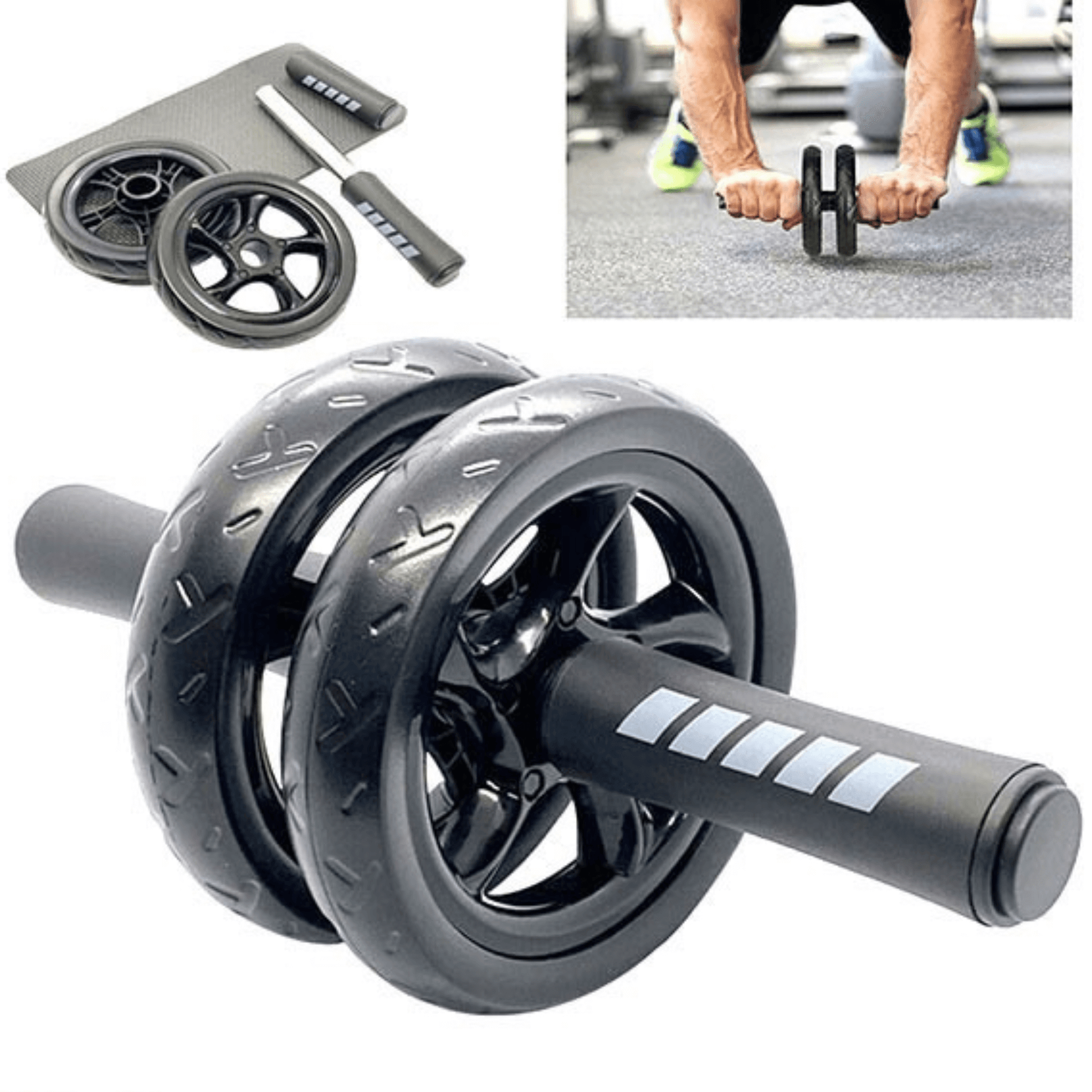 Core Strength Ab Roller Wheel with Kneeling Pad