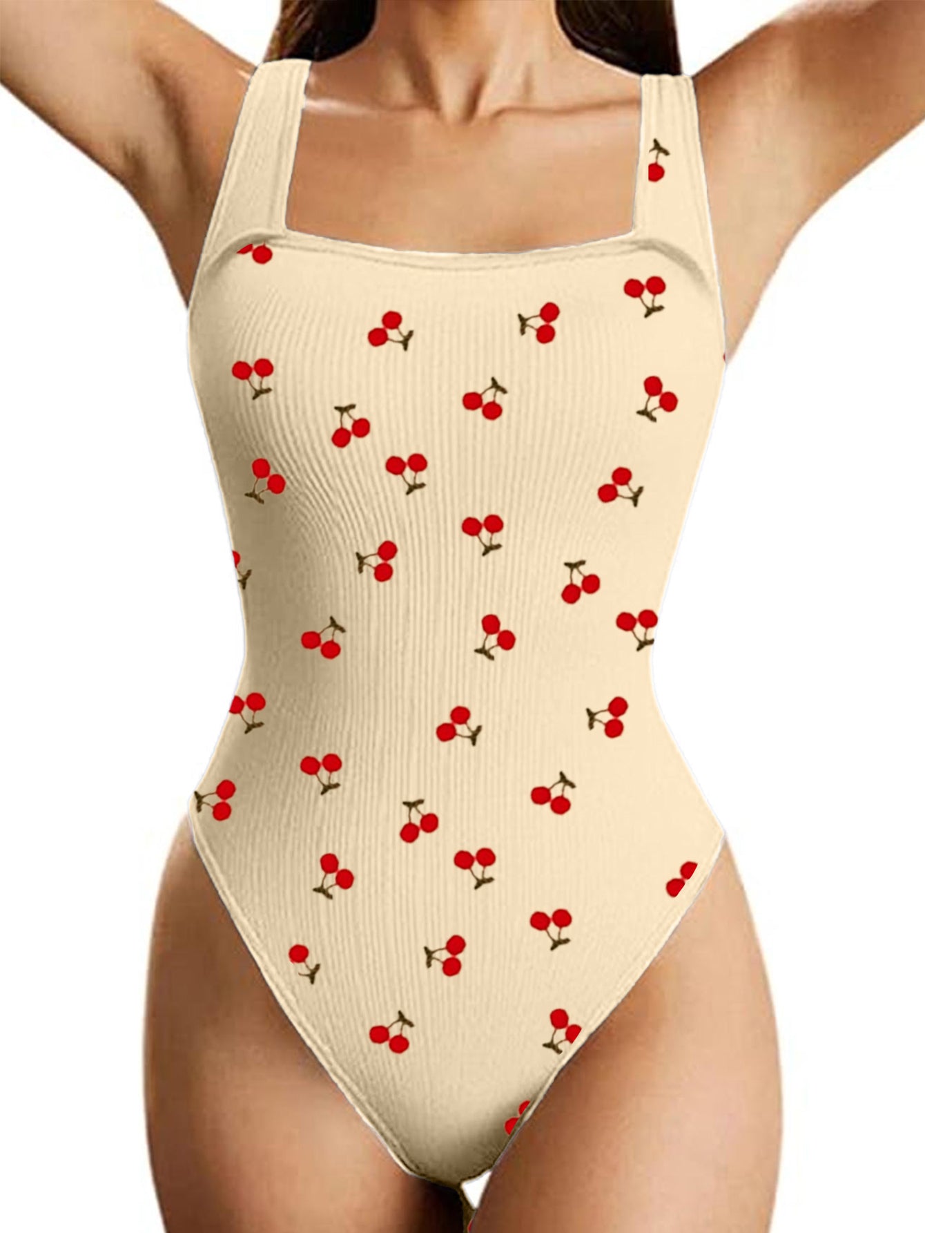 Sleeveless Square Top One Piece Premium Bodysuit 