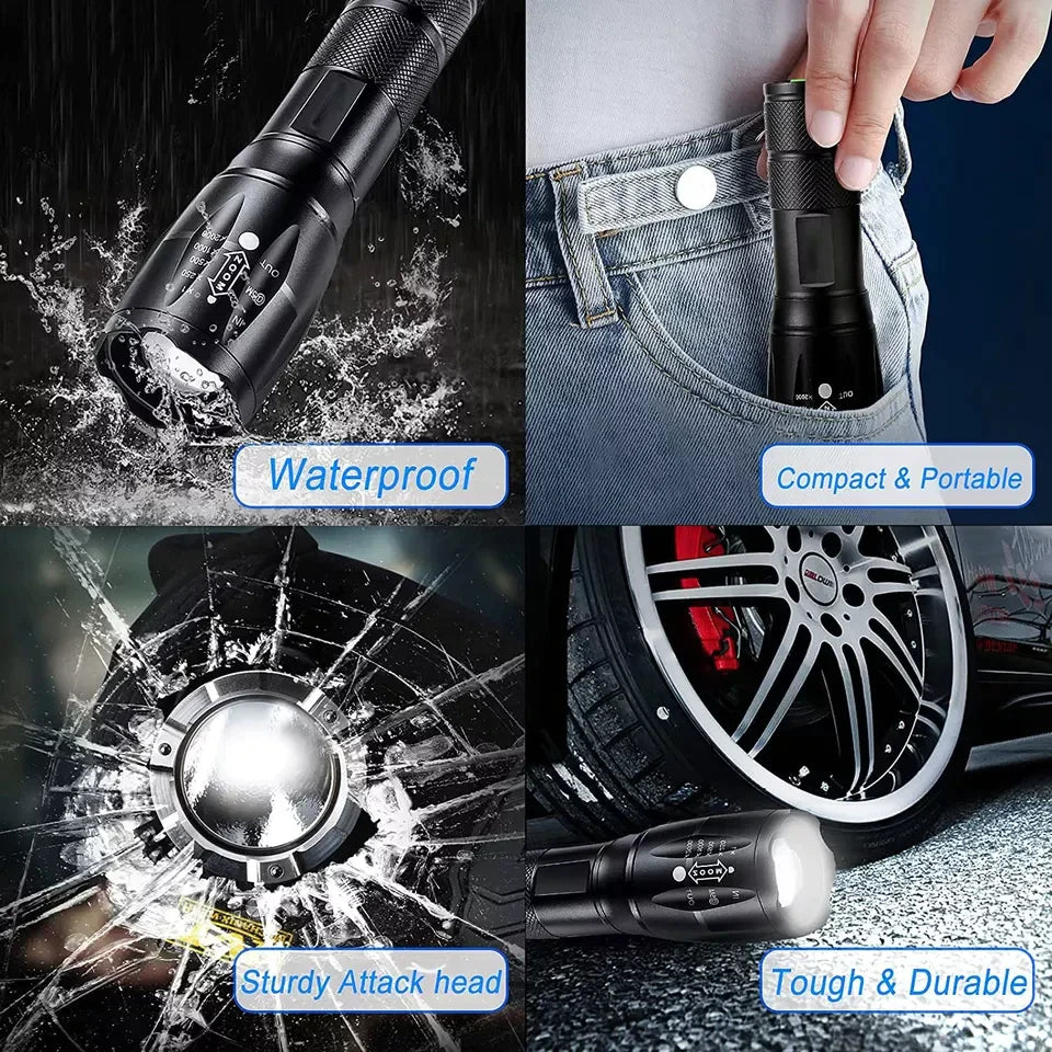 Super LED Zoomable Tactical Flashlight 