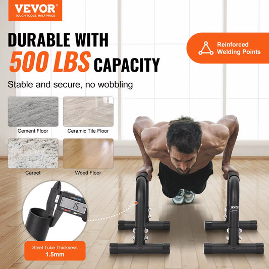 Fitness Stabilizer Push Up Bars Heavy Duty 500 Lb Capacity