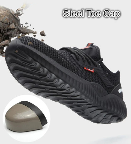 Work Safety Anti-Smashing Steel Toe Shoes Puncture Proof Lightweight for Men and Women 