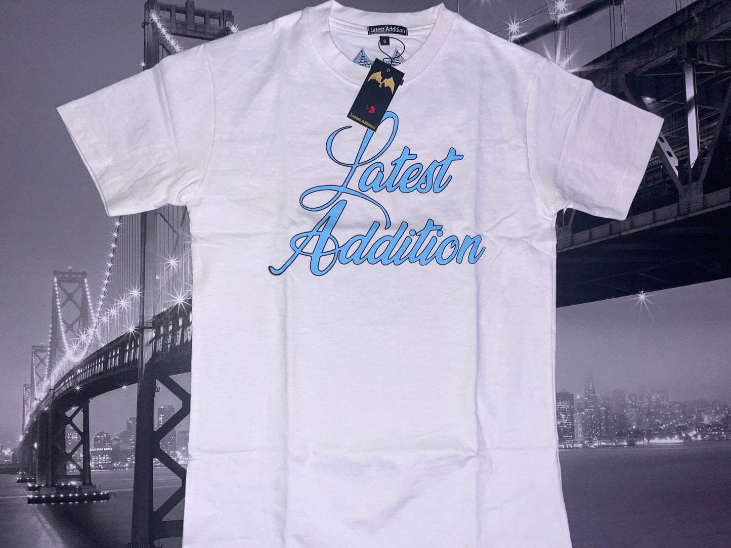 Latest Addition Blue Font T-Shirt