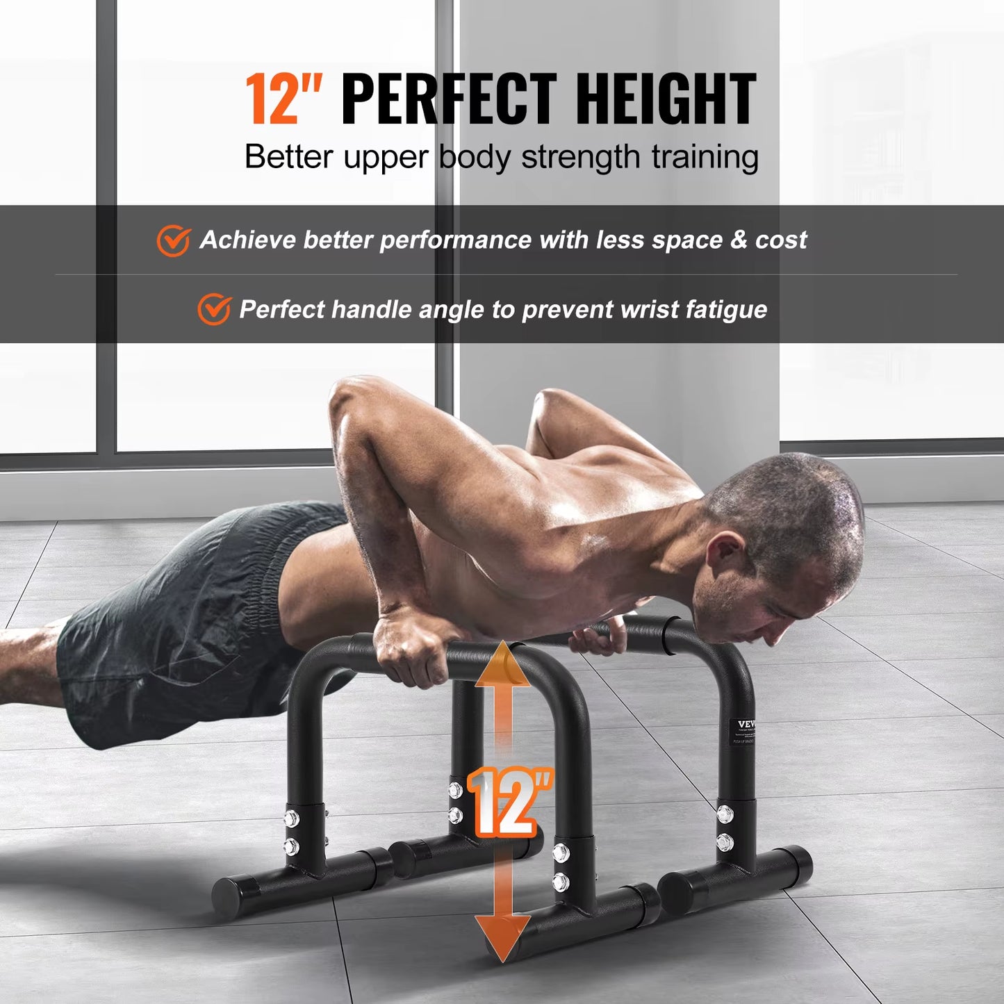 Fitness Stabilizer Push Up Bars Heavy Duty 500 Lb Capacity