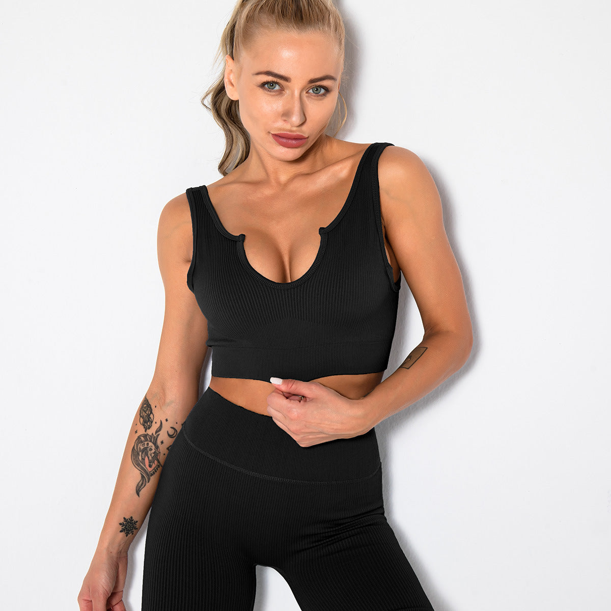 New No Seam Sports Bra Yoga Fitness Crop Top 