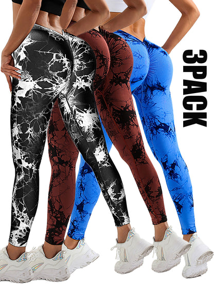 Waist Snatching High Fit Tie-Dye V Cut Leggings