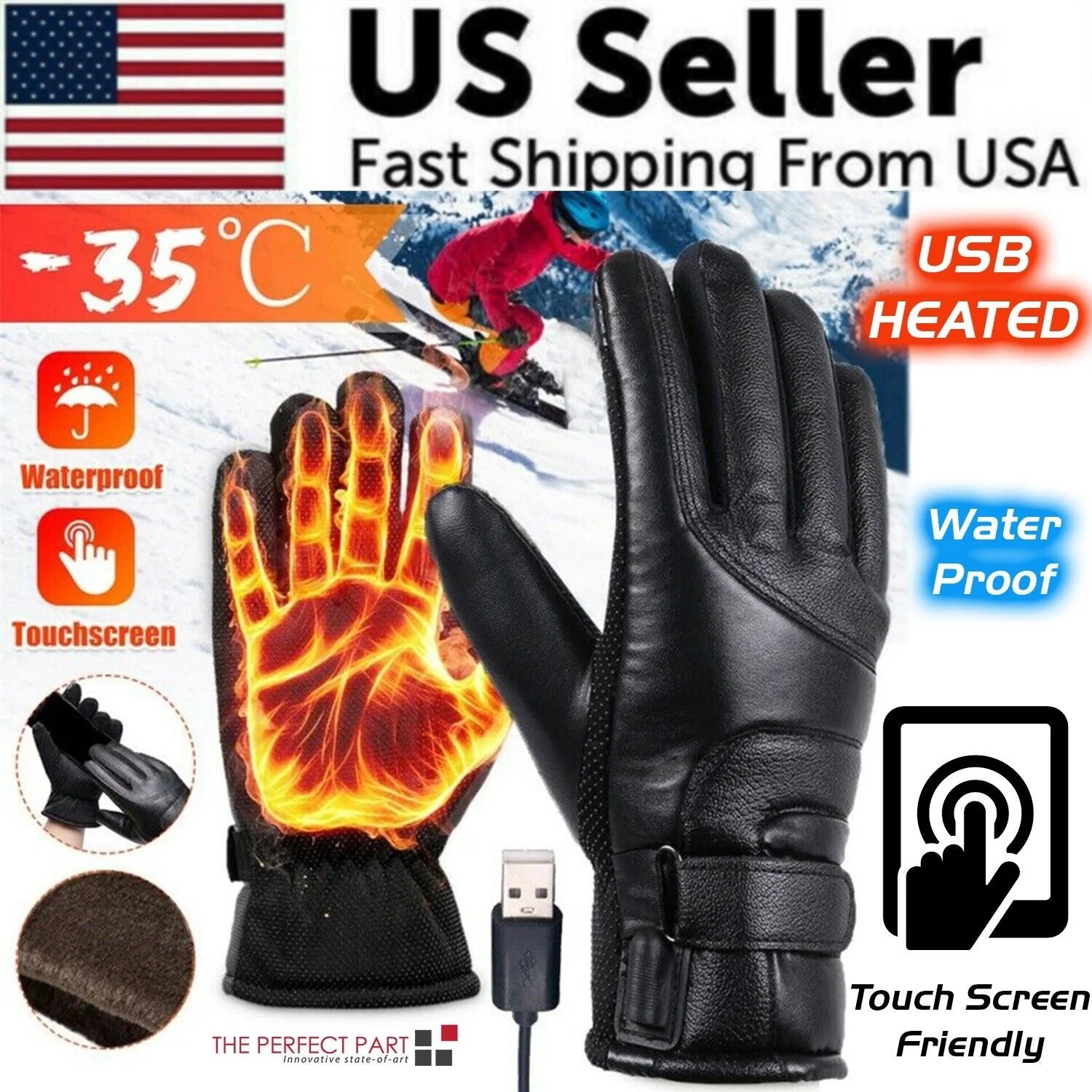 Electric USB Heated Gloves - Windproof multipurpose