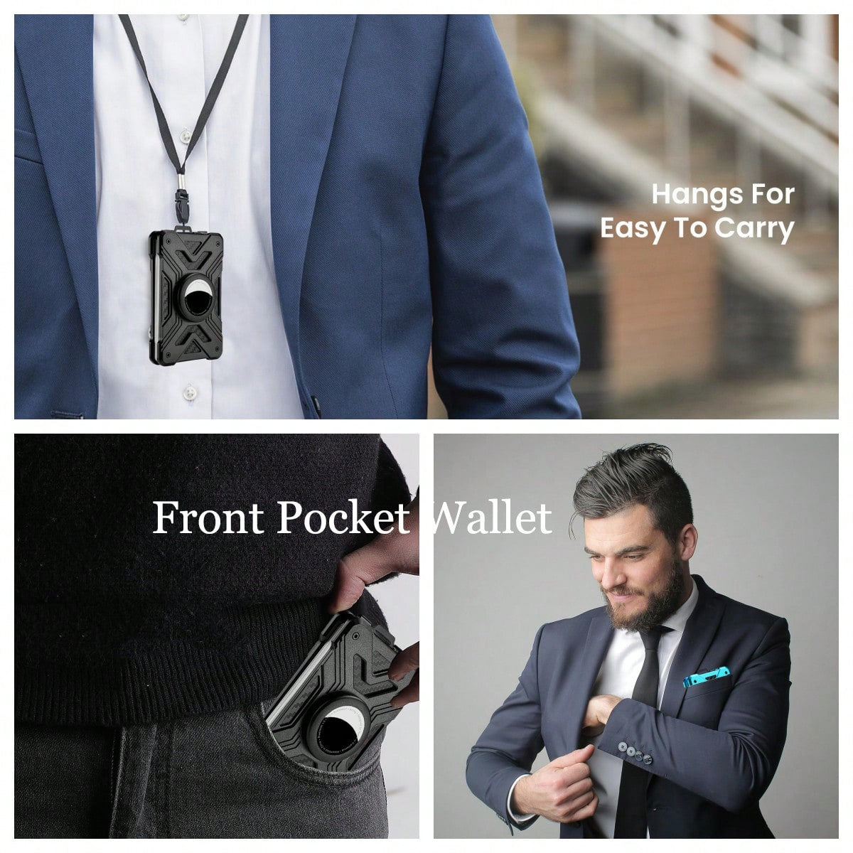 Airtag Slim with RFID Blocking Metal Tactical Wallet Money Clip
