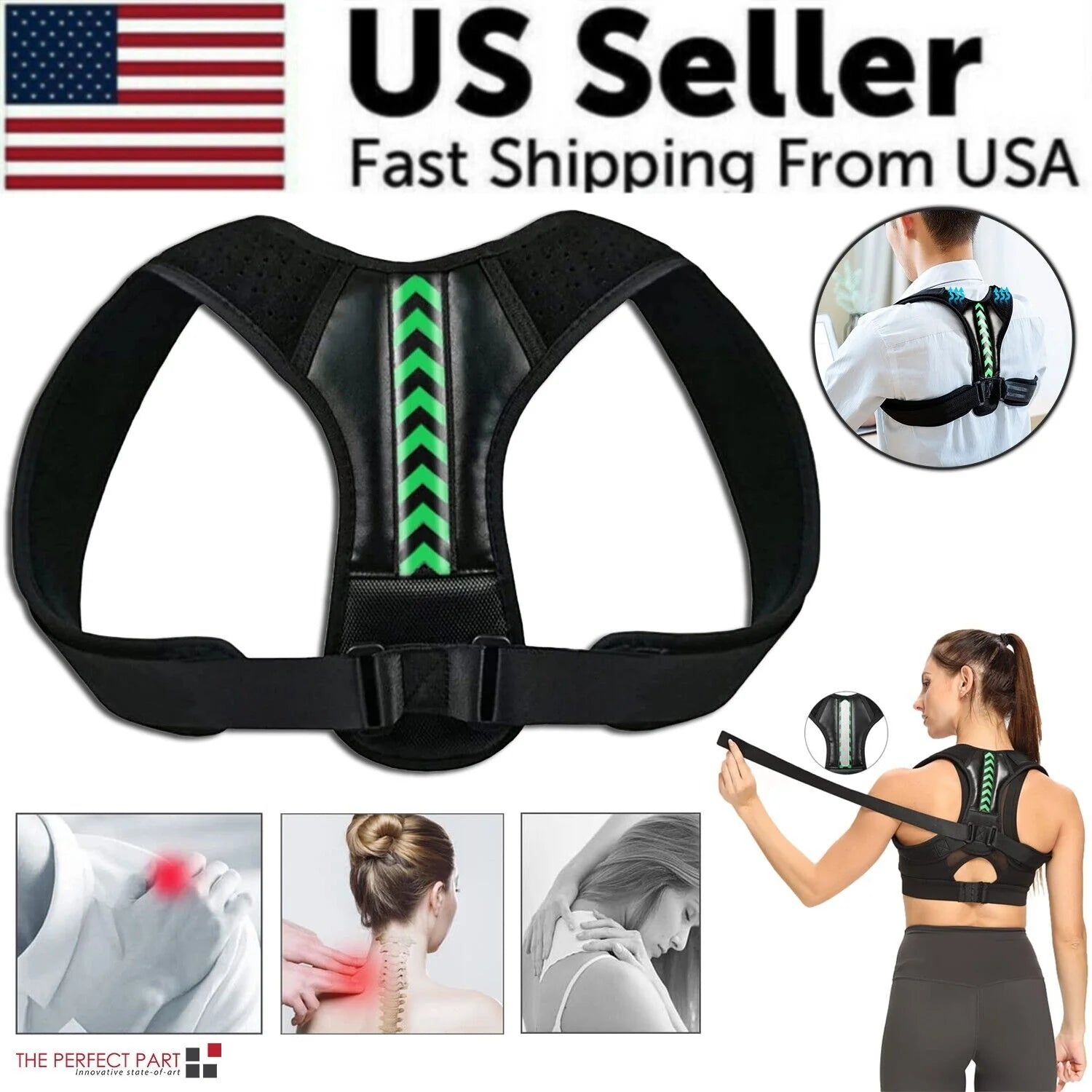 Posture Corrector Brace Belt - Shoulder & Back Pain Support