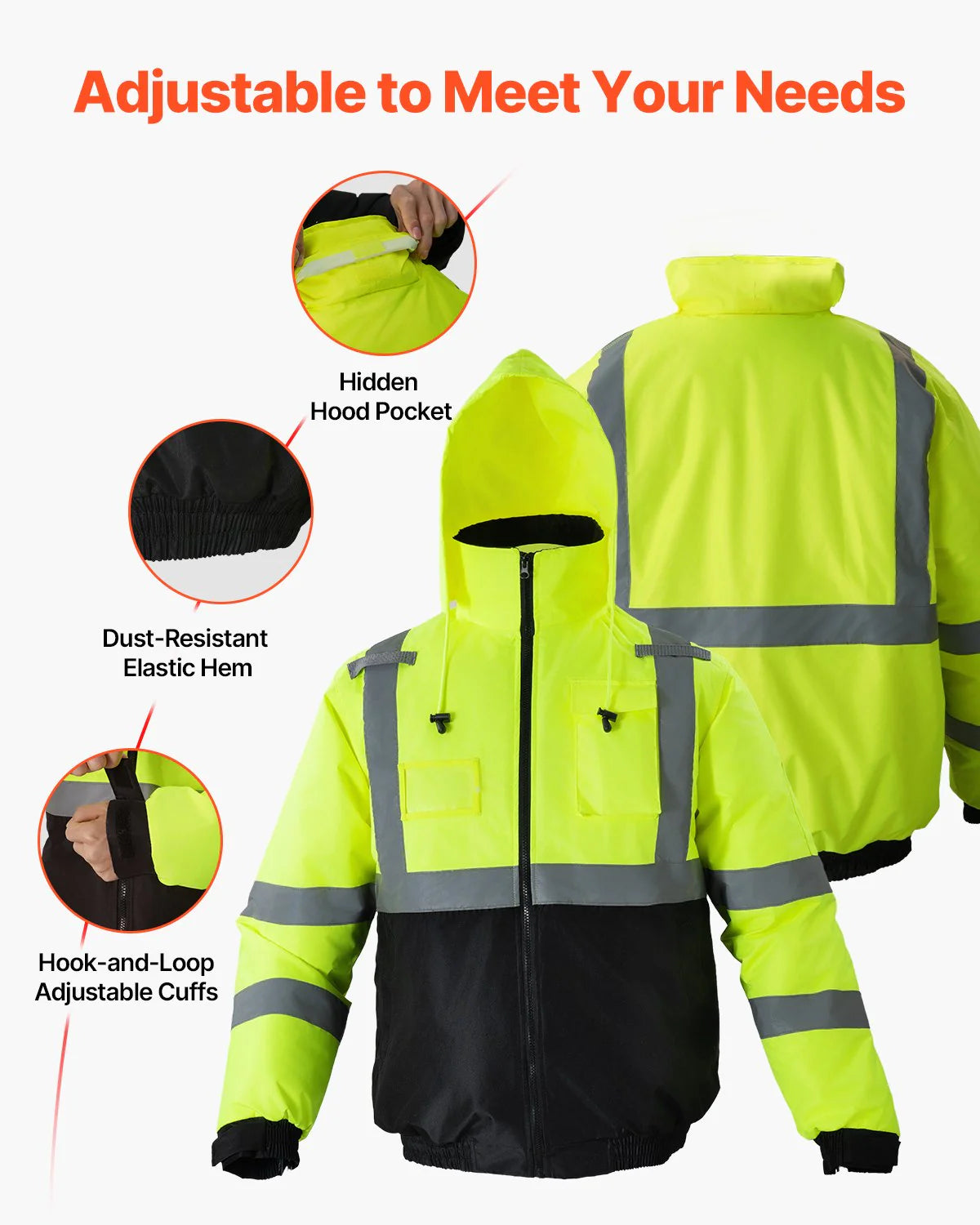 High Visibility Reflective Safety Jacket - Waterproof 