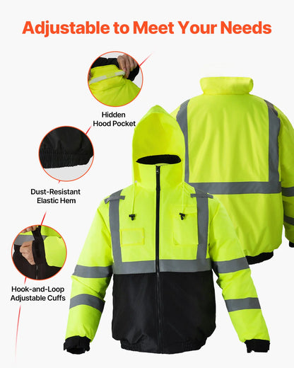 High Visibility Reflective Safety Jacket - Waterproof 